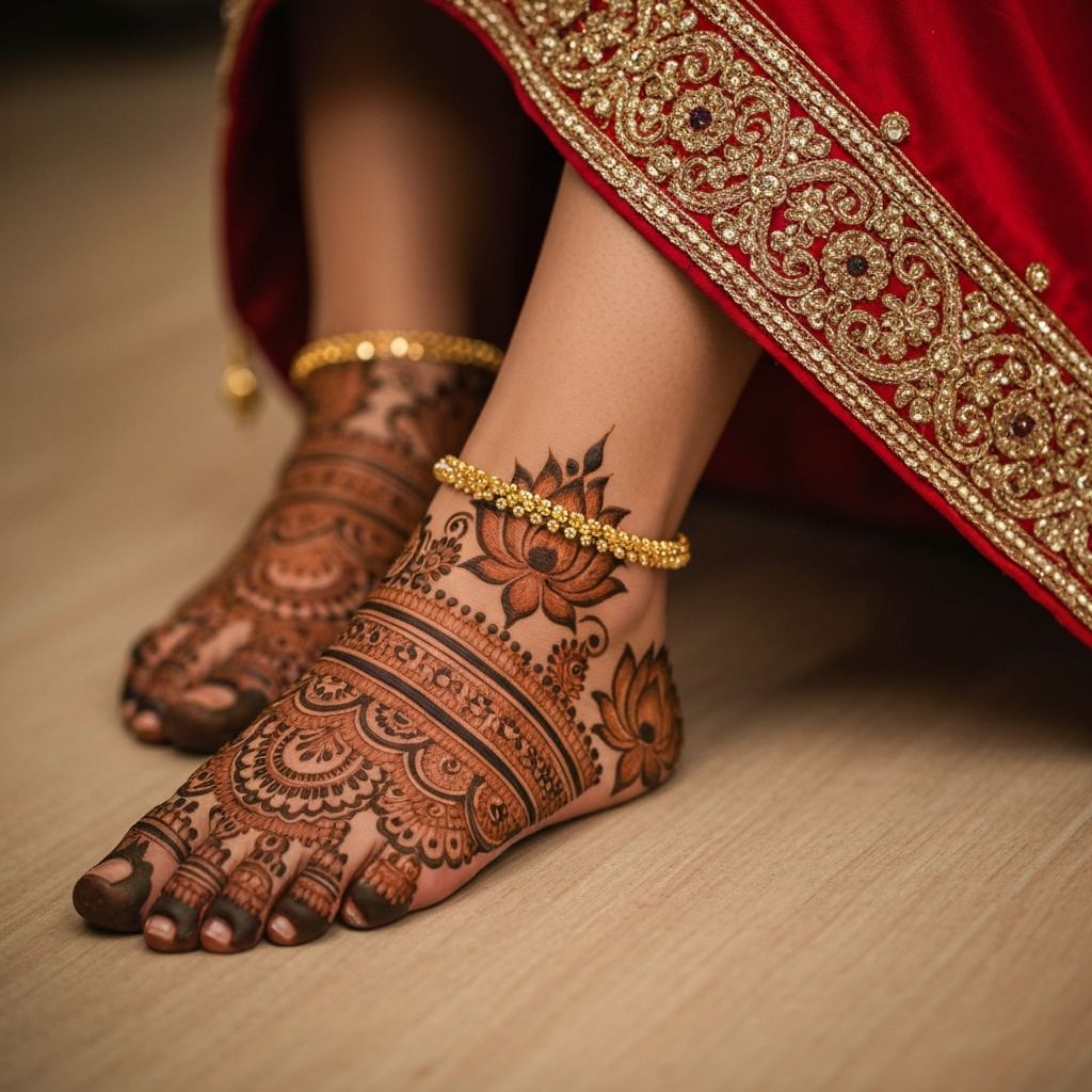 Traditional Rajasthani feet mehndi