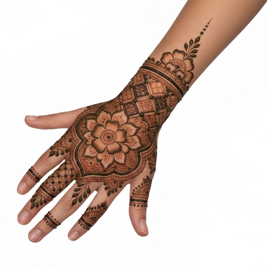 Modern fusion mehndi design